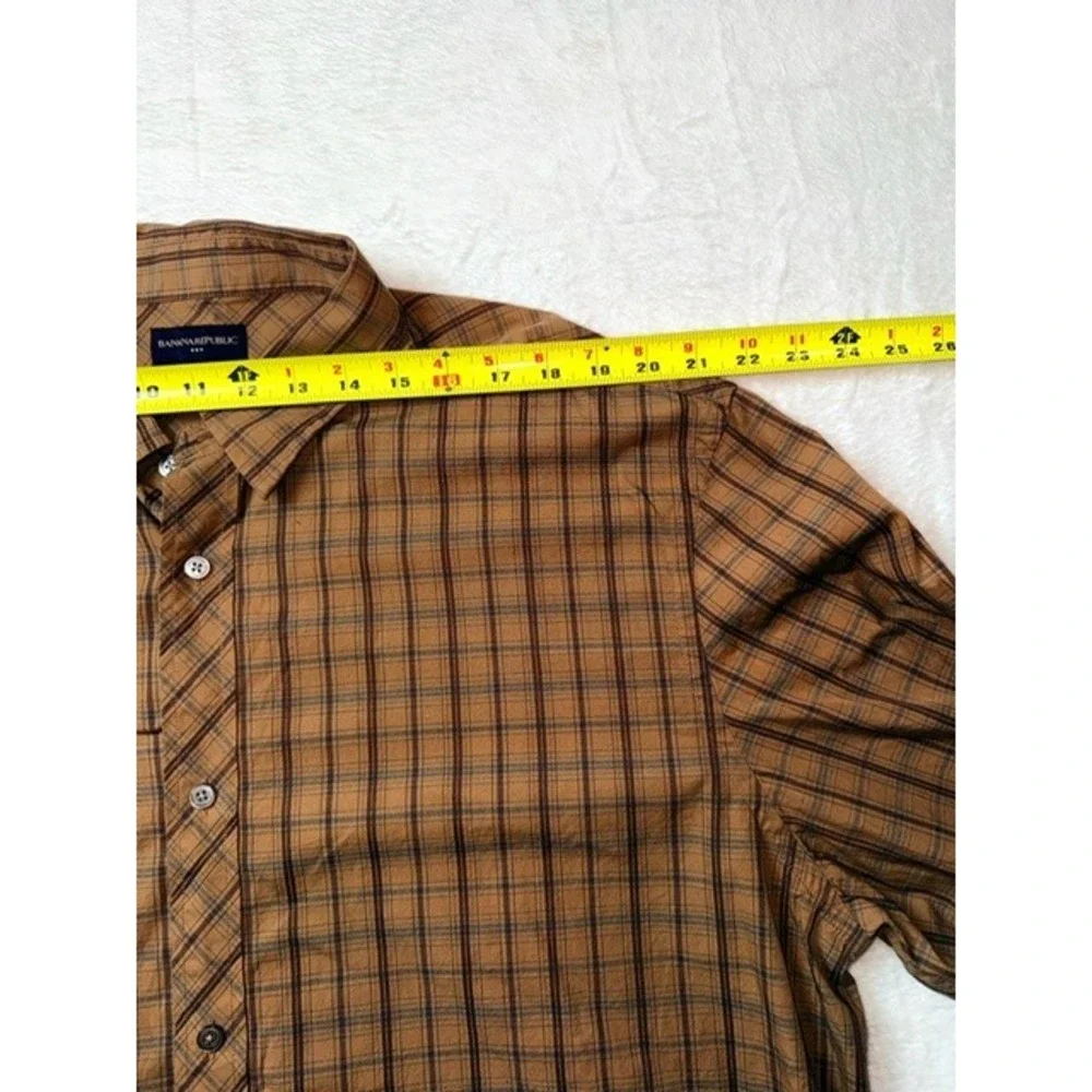 Banana Republic XXL 18 18.5 Men's Plaid Button Down Shirt Long‎ Sleeve Casual
